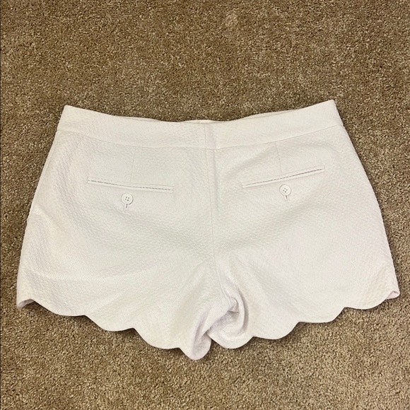 Club Monaco Textured White Scalloped Shorts 100% Cotton Size 4 - Picture 3 of 8